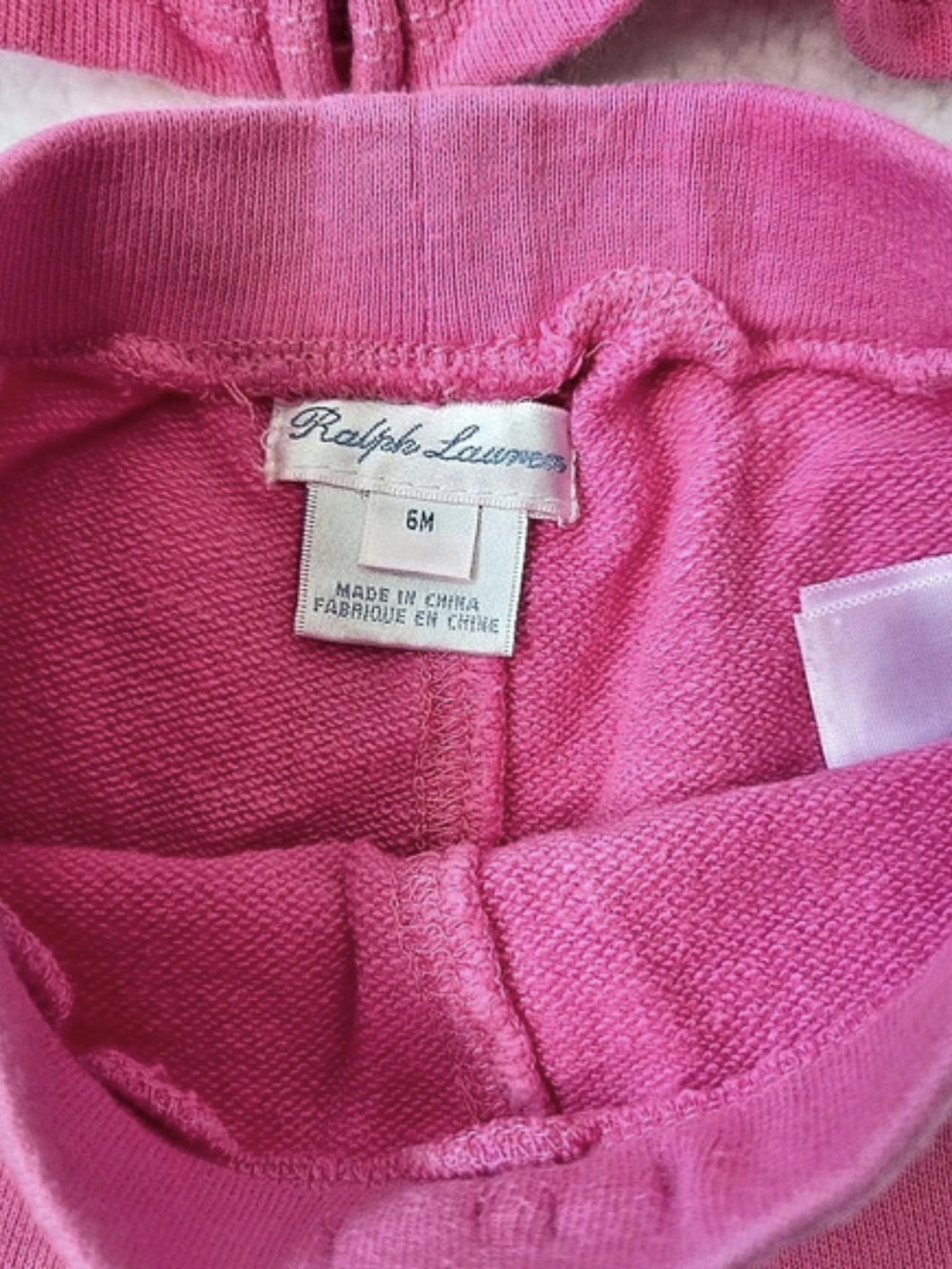 Ralph Lauren Baby Girls 100% Cotton Hoodie & Jogger Pant Set Pink 6M - Picture 5 of 6
